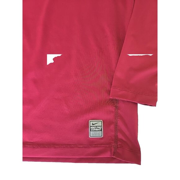 Nike Pro Combat Dri-FIT Compression Shirt Burgundy Red Long Sleeve Base Layer XL - Picture 2 of 13